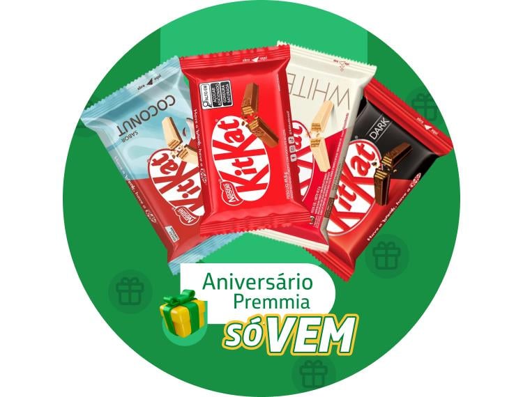Chocolate KitKat (Dark, ao Leite, Branco, Coco)